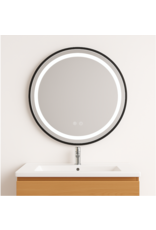 Linea Uno Lerum 60 x 60 - Mat zwart - Spiegel