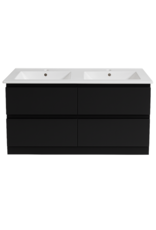 Linea Uno Kode 120 - Mat zwart - Badmeubel