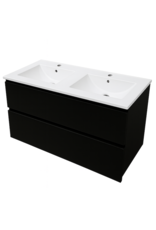 Linea Uno Kode 120 - Mat zwart - Badmeubel