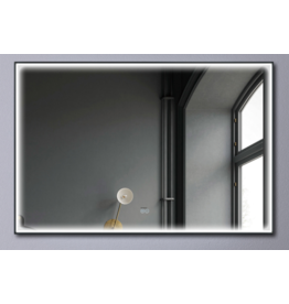 Linea Uno Torve 80 x 60 - Mat zwart - Spiegel