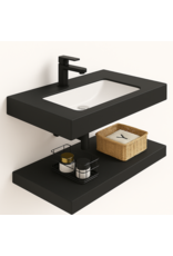 Linea Uno Varden 60 - Mat zwart - Badmeubel