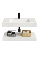 Linea Uno Varden 60 - Wit marmerlook - Badmeubel