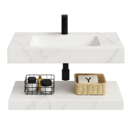 Linea Uno Varden 60 - Wit marmerlook - Badmeubel