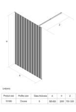 Linea Uno Oslo 60 x 200 - Gun Metal - Inloopdouche
