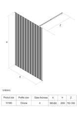 Linea Uno Oslo 60 x 200 - Glans goud - Inloopdouche