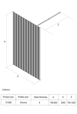 Linea Uno Oslo 80 x 200 - Koper - Inloopdouche
