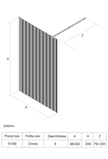 Linea Uno Oslo 90 x 200 - Koper - Inloopdouche