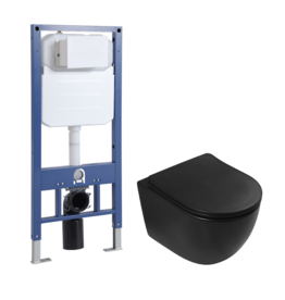 Linea Uno Ravius 53 - Mat zwart - Toiletset
