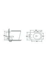 Linea Uno Kormus 56 - Glans wit - Staand toiletset