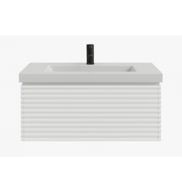 Linea Uno Mynte 80 - Glans wit - Badmeubel