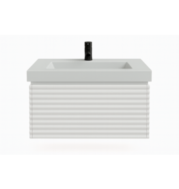 Linea Uno Mynte 60 - Glans wit - Badmeubel