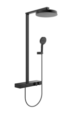 Linea Uno Parro - Mat zwart - Piano button - Doucheset opbouw