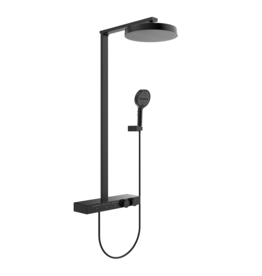 Linea Uno Parro - Mat zwart - Piano button - Doucheset opbouw