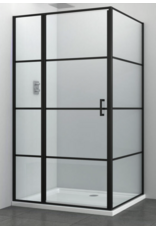 Linea Uno Rana 120 x 90 -  Mat zwart - Douchecabine