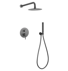 Linea Uno Roska - Gun metal - Doucheset inbouw