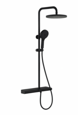 Linea Uno Stenvik - Mat zwart - Piano button - Doucheset opbouw