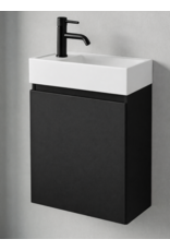 Linea Uno Volda 40 links - Mat zwart - Toiletmeubel