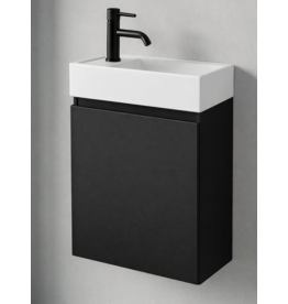 Linea Uno Volda 40 links - Mat zwart - Toiletmeubel