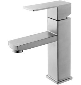 Linea Uno Tapa laag - RVS - Wastafelkraan