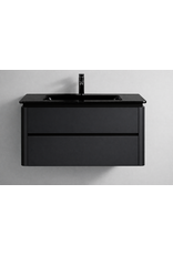 Linea Uno Zorna 80 - Mat zwart - Badmeubel