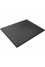 Linea Uno Numa 90x90 cm - Mat zwart - Douchebak