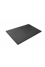 Linea Uno Numa 140x90 cm - Mat zwart - Douchebak