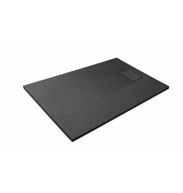 Linea Uno Numa 140x90 cm - Mat zwart - Douchebak