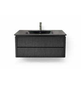 Linea Uno Zorna 100 - Mat zwart - Badmeubel