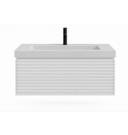 Linea Uno Mynte 80 - Glans wit - Badmeubel