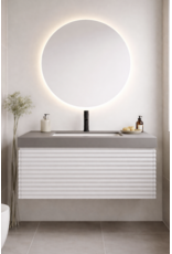 Linea Uno Mynte 80 - Glans wit - Badmeubel