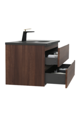 Linea Uno Elda 80 - Walnoot - Badmeubel