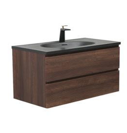 Linea Uno Elda 100 - Walnoot - Badmeubel