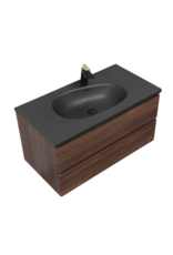 Linea Uno Elda 100 - Walnoot - Badmeubel