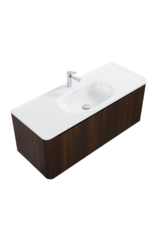 Linea Uno Sano 100 - Walnoot - Badmeubel