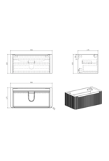 Linea Uno Sano 100 - Walnoot - Badmeubel