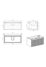 Linea Uno Havi 100 - Licht eiken - Badmeubel