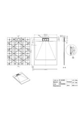 Linea Uno Berka 120x100 cm - Mat zwart - Douchebak