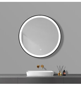 Linea Uno Avix 80 x 80 - Mat zwart - Spiegel