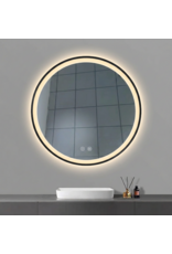 Linea Uno Avix 80 x 80 - Mat zwart - Spiegel