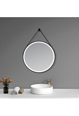 Linea Uno Kairo 80 x 80 - Mat zwart - Spiegel