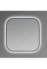 Linea Uno Lioz 70 x 70 - Mat zwart - Spiegel