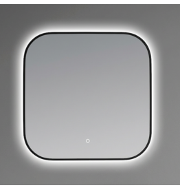 Linea Uno Lioz 70 x 70 - Mat zwart - Spiegel