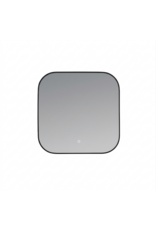 Linea Uno Lioz 70 x 70 - Mat zwart - Spiegel