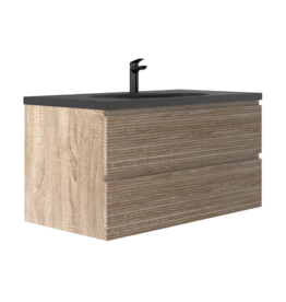Linea Uno Elda 100 - Licht eiken - Badmeubel