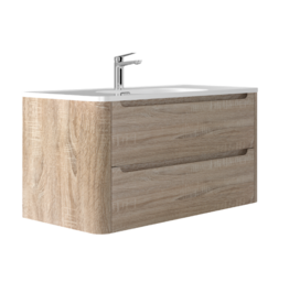 Linea Uno Riven 100 - Licht eiken - Badmeubel