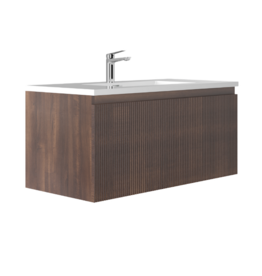 Linea Uno Havi 100 - Walnoot - Badmeubel
