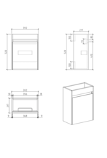 Linea Uno Elin 40 - Walnoot - Toiletmeubel