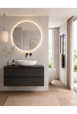 Linea Uno Orsa 80 - Mat zwart - Badmeubel