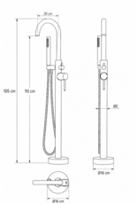 Linea Uno Freistehendes tap Varberg (Chrom) - Copy - Copy - Copy - Copy - Copy