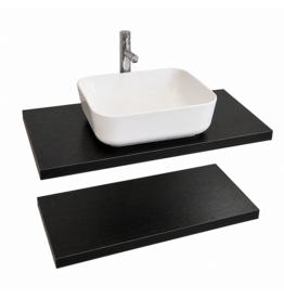 Linea Uno Hede 80 - Set - Mat zwart - Badmeubel